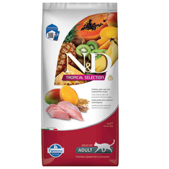ND Tropical Selection Tavuklu Yetişkin Kedi Maması 10 Kg