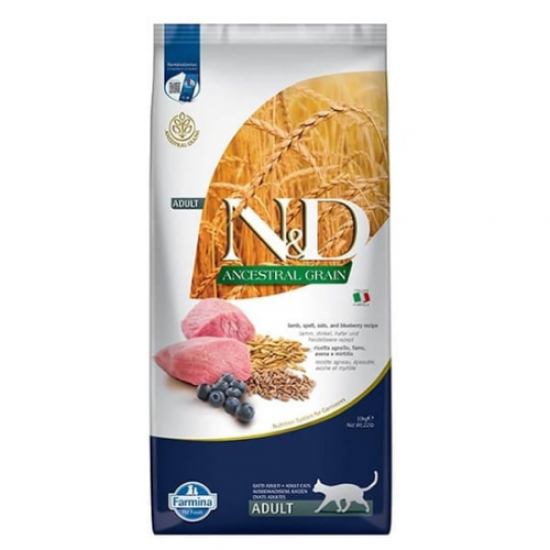 ND Düşük Tahıllı Kuzu Etli ve Yaban Mersinli Yetişkin Kedi Maması 10 Kg