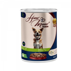 HOW MEOW PATE YETİŞKİN KÖPEK YAŞ MAMASI KUZULU 400 gr